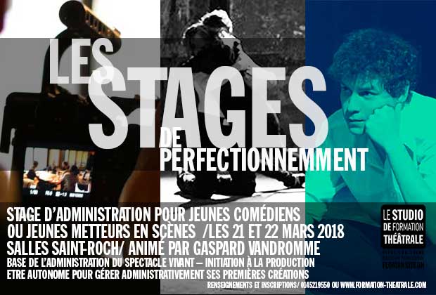 Stage d'Adminstration /LES 21 et 22 MARS 2018
Etre autonome pour gérer administrativement ses premières créations