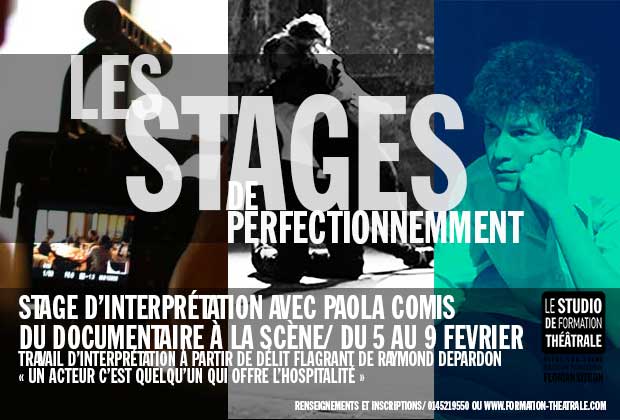 Stage avec Paola Comis/ Du documentaire à la scène/ Du 5 au 9 Février 2018
